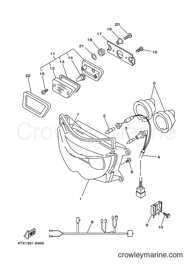 1997 Street Bike TDM850 - TDM850 (4TX2) [020] - HEADLIGHT