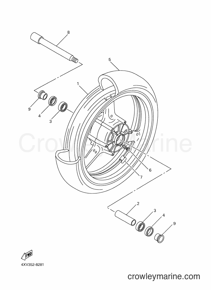 1999 Sport Bike YZF-R1 - YZF-R1 (4XV7) [080] - FRONT WHEEL