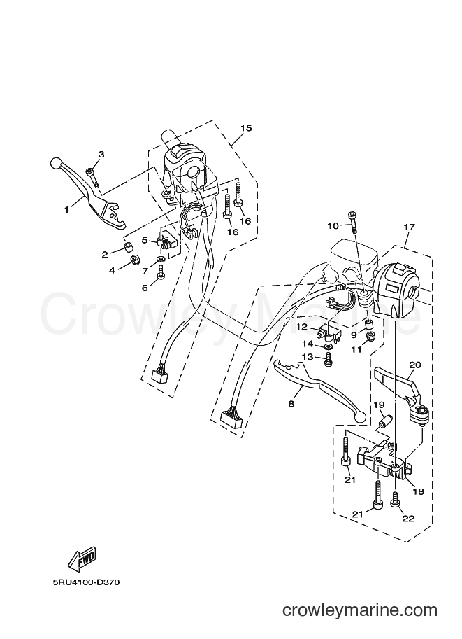 Yamaha Motors YP400 (5RUR) [010] - HANDLE SWITCH & LEVER