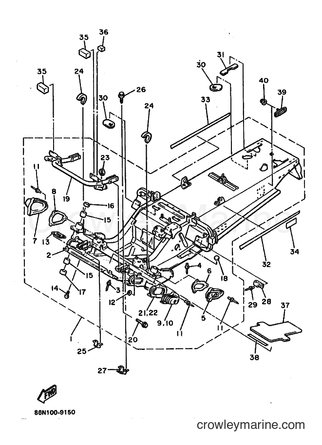 1989 Snowmobile EX570EN - EX570EN (86N1) [010] - FRAME