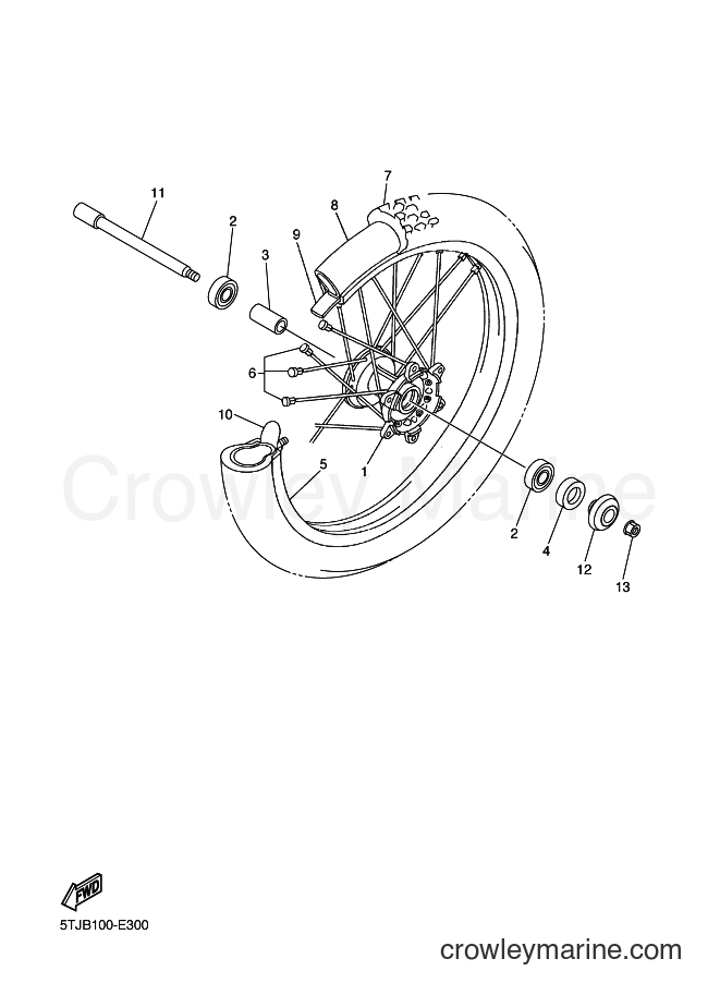 2009 Dirt Bike WR250F - WR250F (5UMP) [010] - FRONT WHEEL