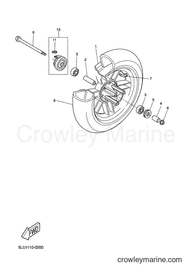 Yamaha Motors CW50 (5MS2) [010] - FRONT WHEEL