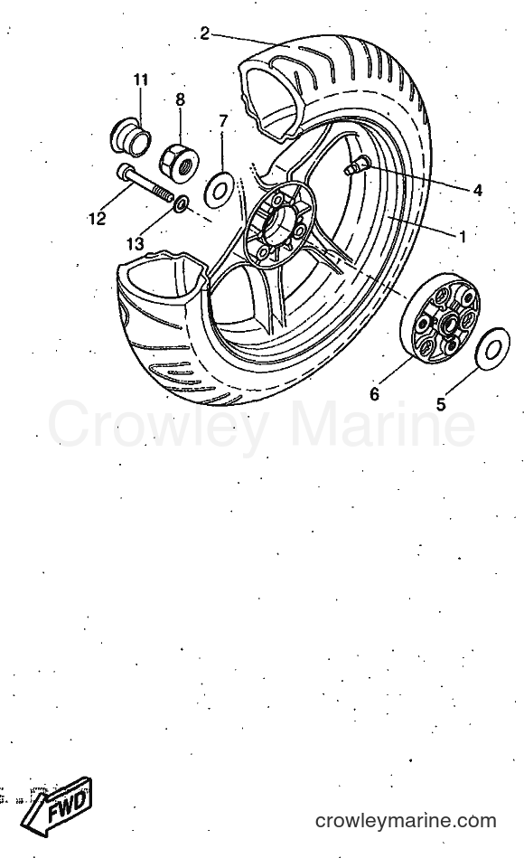 1997 Scooter YQ50 - YQ50 (5CN1) [999] - REAR WHEEL