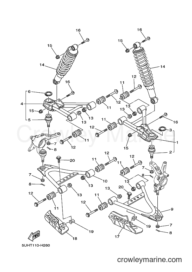 2011 ATV YFM350FWA - YFM350FWA (1AB8) [010] - FRONT SUSPENSION & WHEEL