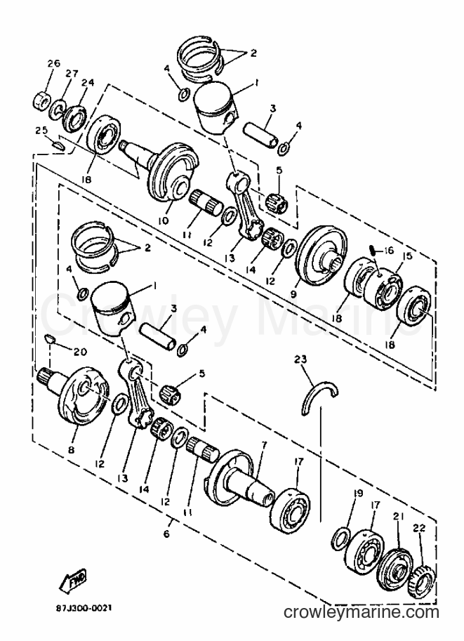 1991 Snowmobile PZ480 - PZ480 (87G2) [010] - CRANKSHAFT & PISTON