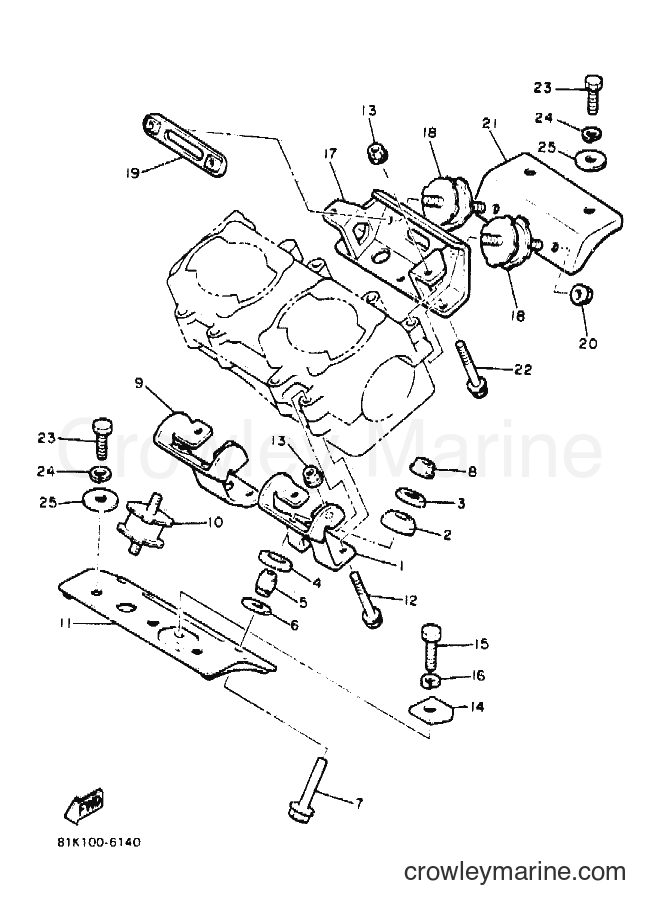 Yamaha Motors VMX540P (87V1) [010] - ENGINE BRACKET