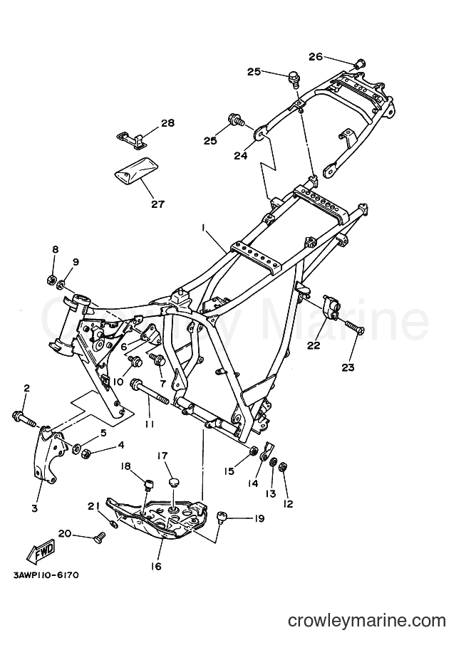 1997 Dirt Bike TW200E - TW200E (3AWV) [010] - FRAME