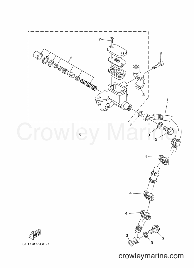 Yamaha Motors AT135 (5P14) [010] - FRONT MASTER CYLINDER
