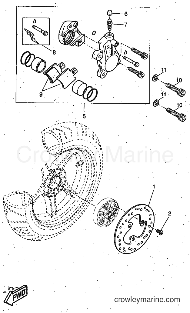1997 Scooter YQ50 - YQ50 (5CL1) [999] - REAR BRAKE CALIPER
