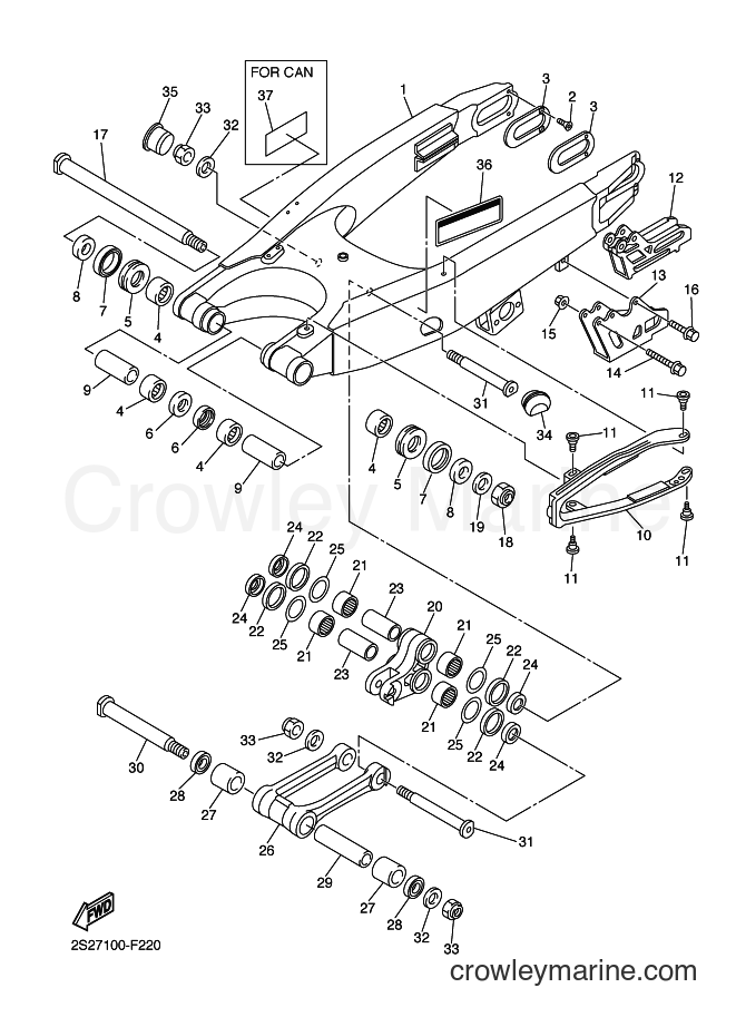 2007 Dirt Bike YZ250F - YZ250F (5XCH) [010] - REAR ARM