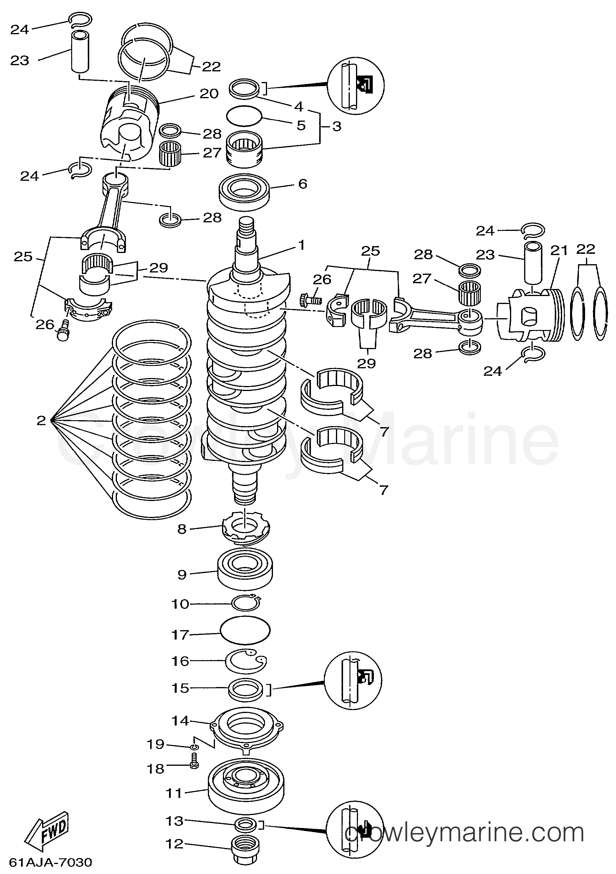 Yamaha Motors V225TLRX - CRANKSHAFT PISTON