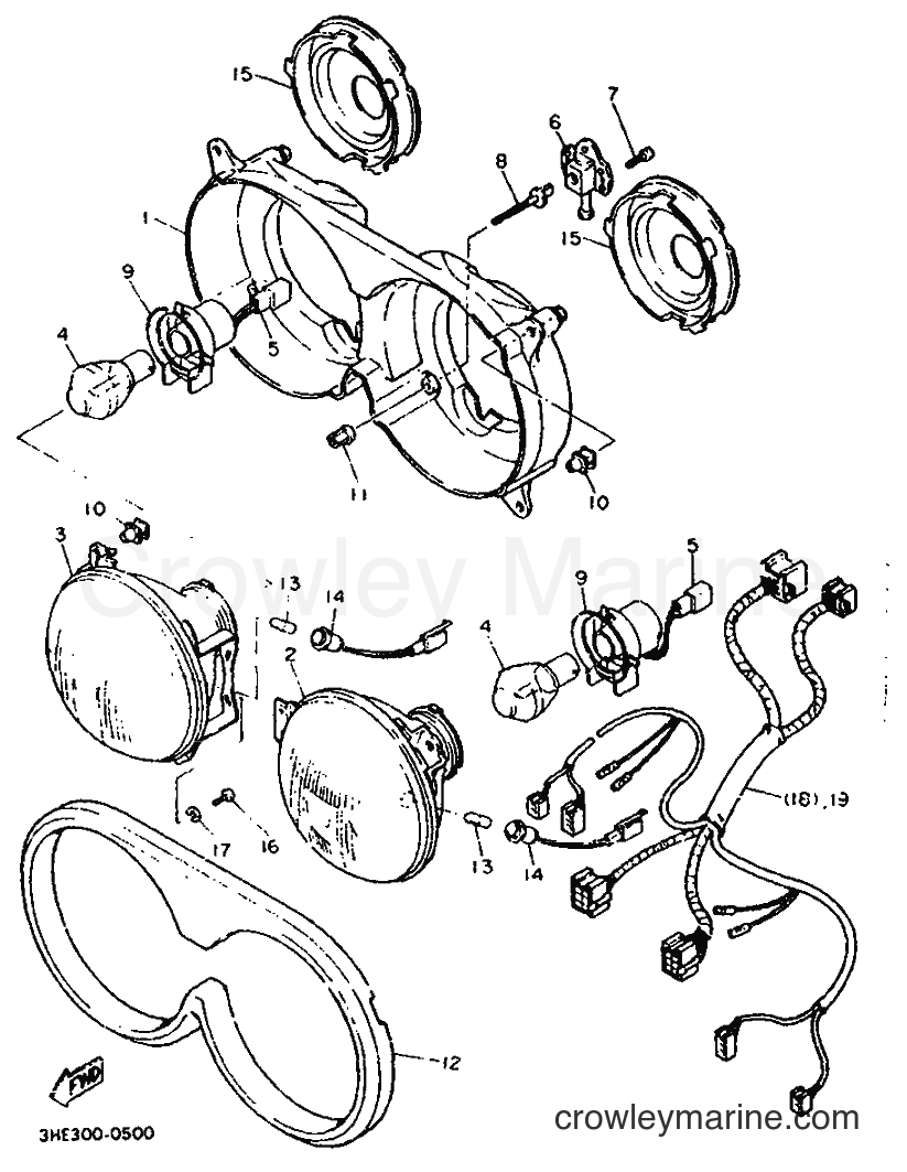 Yamaha Motors FZR600 (3HG2) [999] - HEADLIGHT