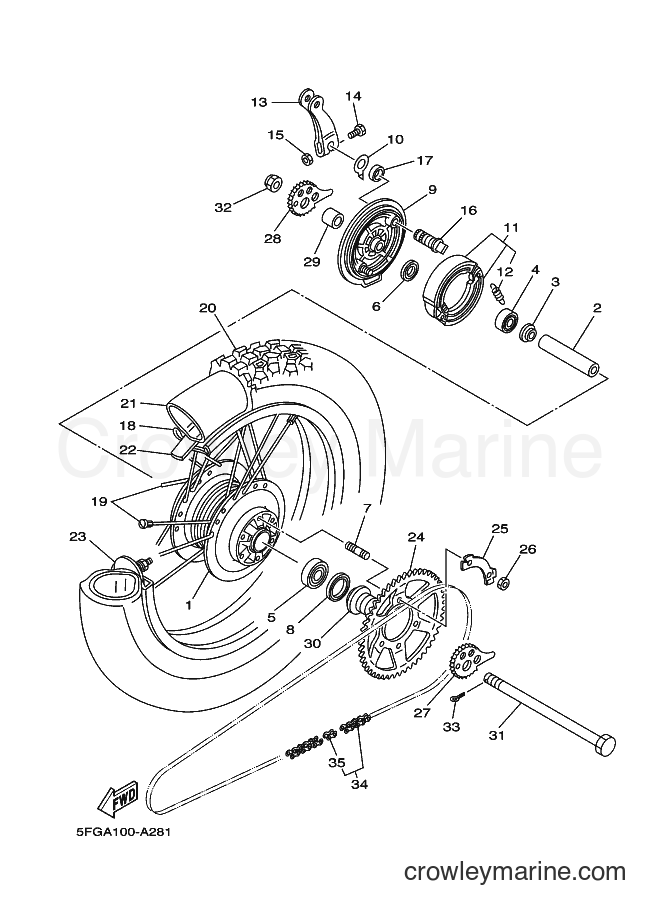 Yamaha Motors TT-R225 (5FGC) [010] - REAR WHEEL