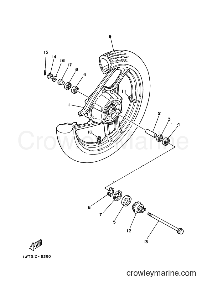 1986 Street Bike RD350LCF - RD350LCF (1WT) [99A] - FRONT WHEEL