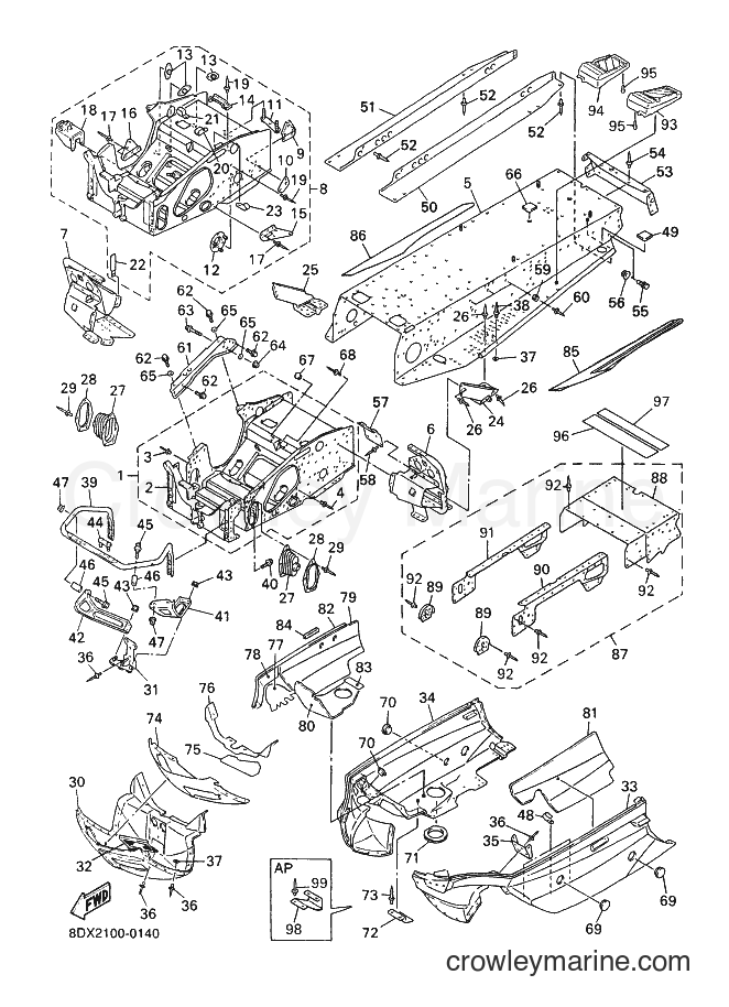 2000 Snowmobile VT500XL - VT500XL (8DX2) [020] - FRAME