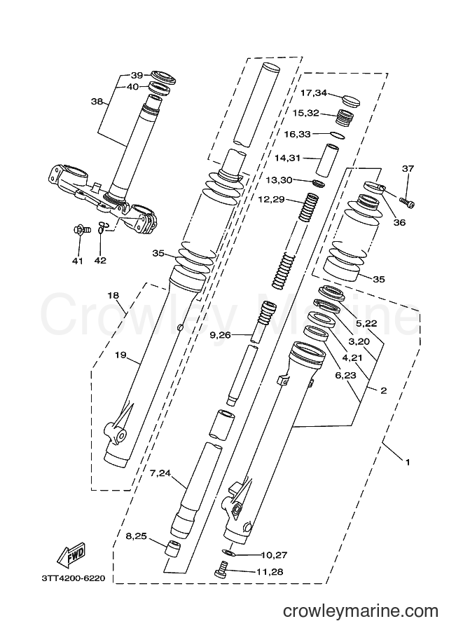 2010 Dirt Bike DT125 - DT125 (3TTH) [010] - FRONT FORK