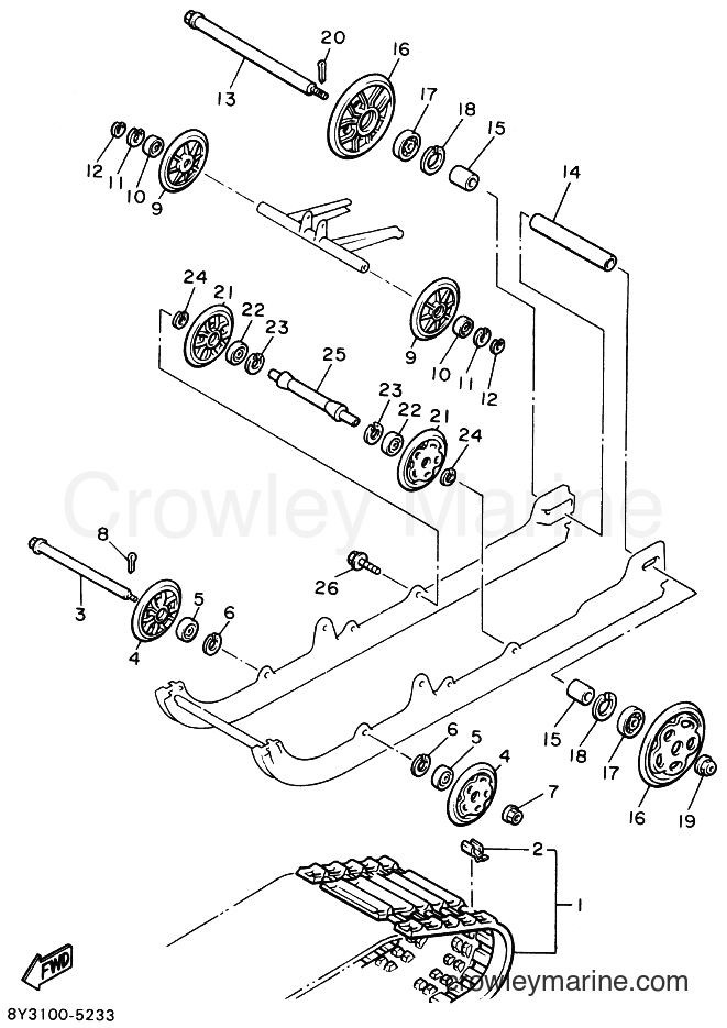 2000 Snowmobile CS340E - CS340E (8BE7) [020] - TRACK SUSPENSION 1