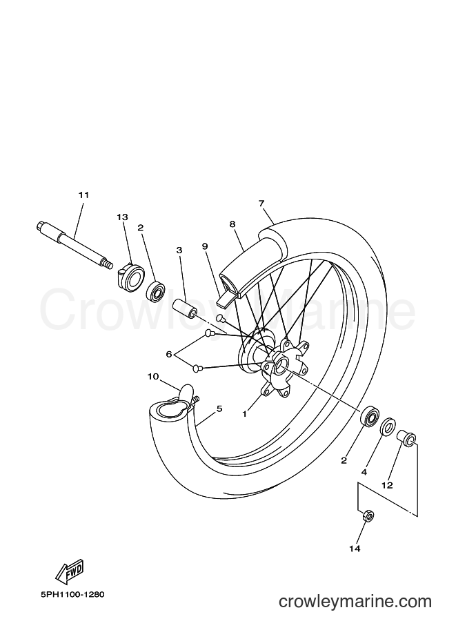 2001 Dirt Bike WR250F - WR250F (5PH2) [100] - FRONT WHEEL