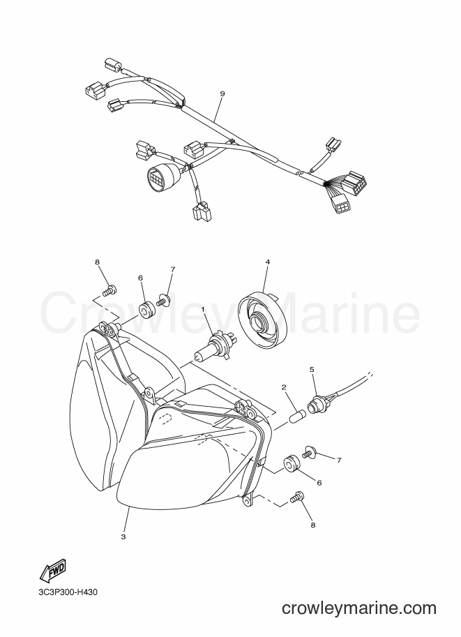 2011 Street Bike FZ1-S - FZ1-S (1CAA) [010] - HEADLIGHT