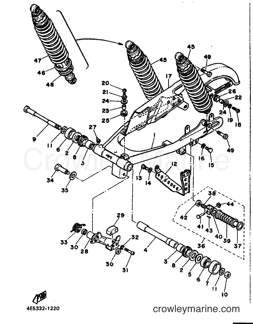 Yamaha Motors XT500 (3ST1) [999] - BRAS ARRIERE