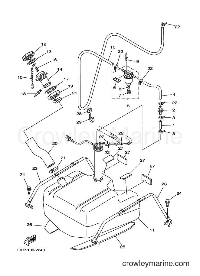 Yamaha Motors JET FOR GP1200 (67XF) [01A] - FUEL TANK