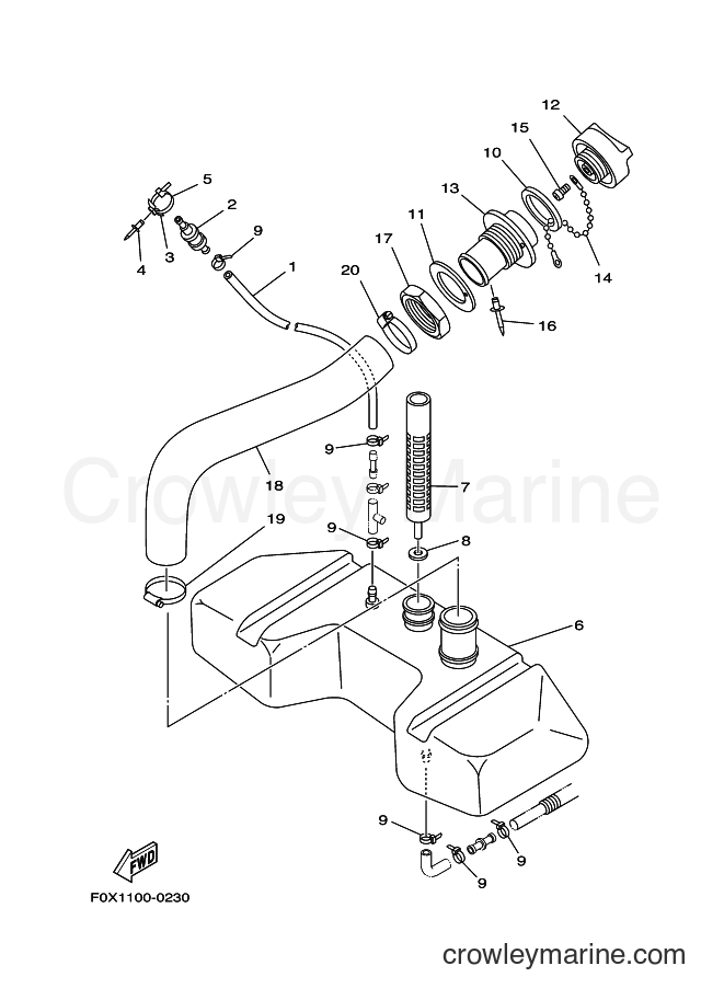 Yamaha Motors GP1200A-Z (F0X3) [02A] - OIL TANK