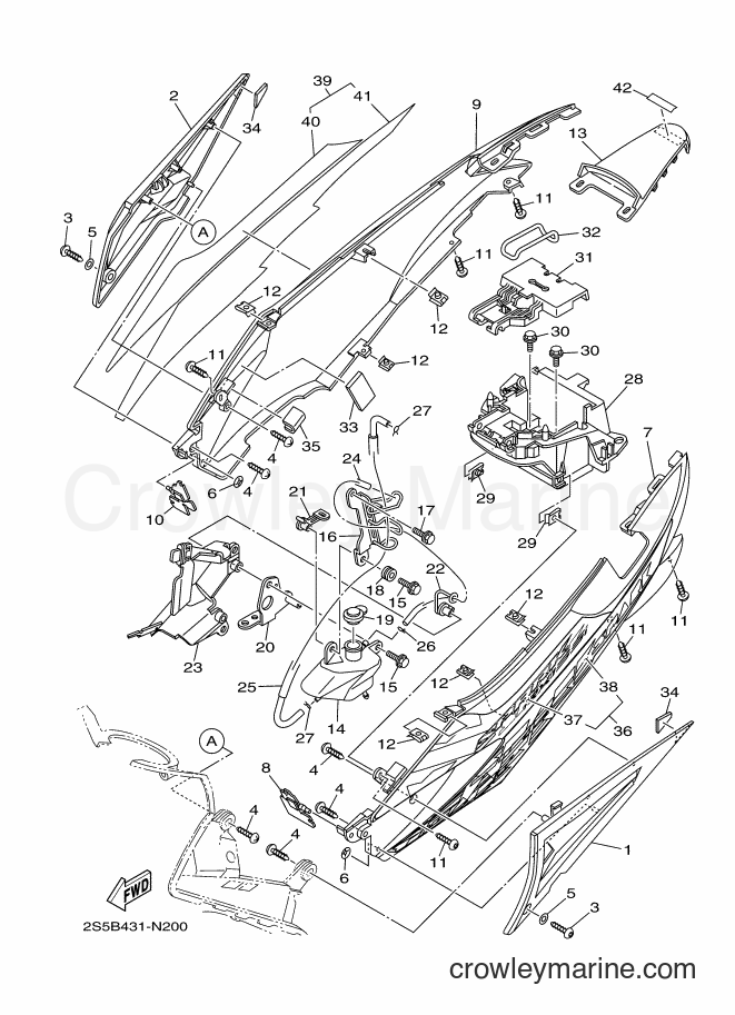 2014 Scooter T135F - T135F (2S5B) [010] - SIDE COVER