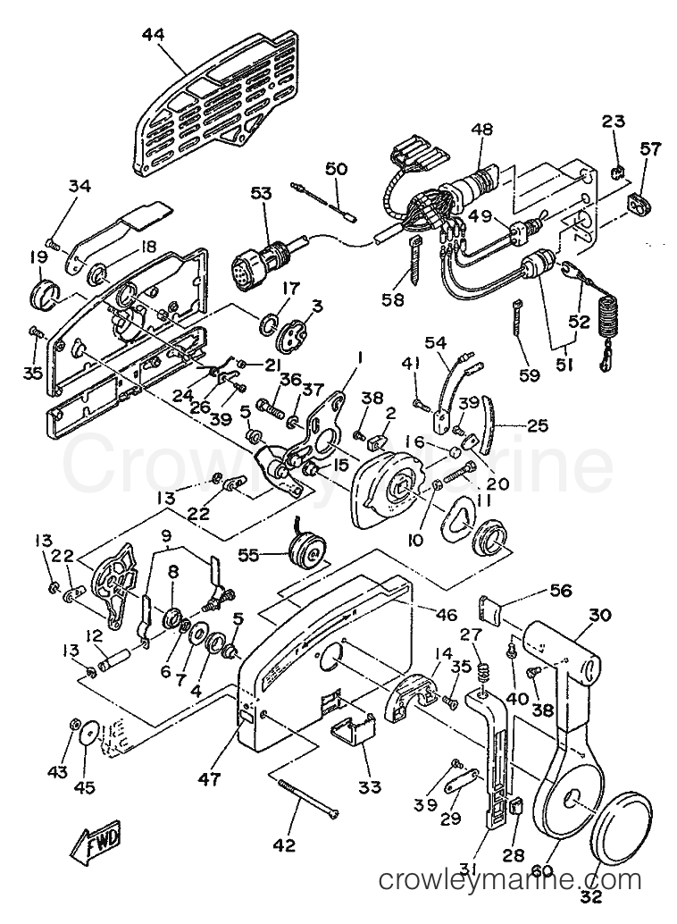REMOTE CONTROL ASSY 2 - 1986 Yamaha International 20hp 20C (6A9) [999
