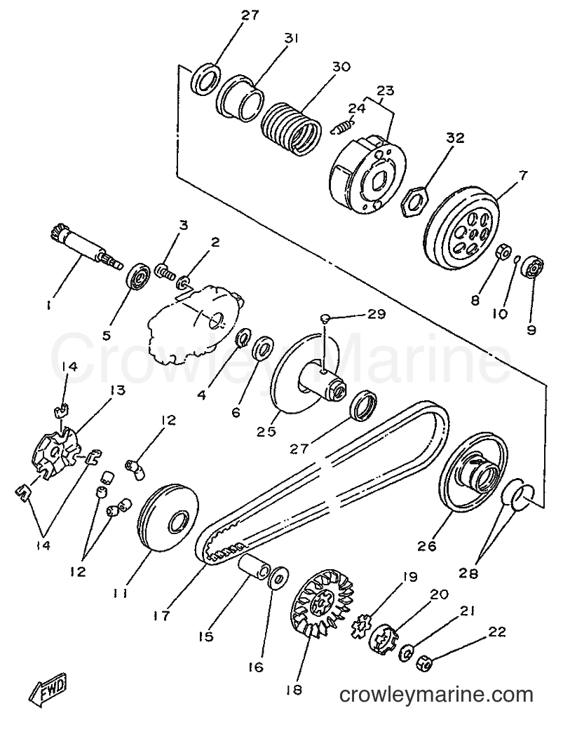 1996 Scooter YA50S - YA50S (4MJ9) [999] - CLUTCH