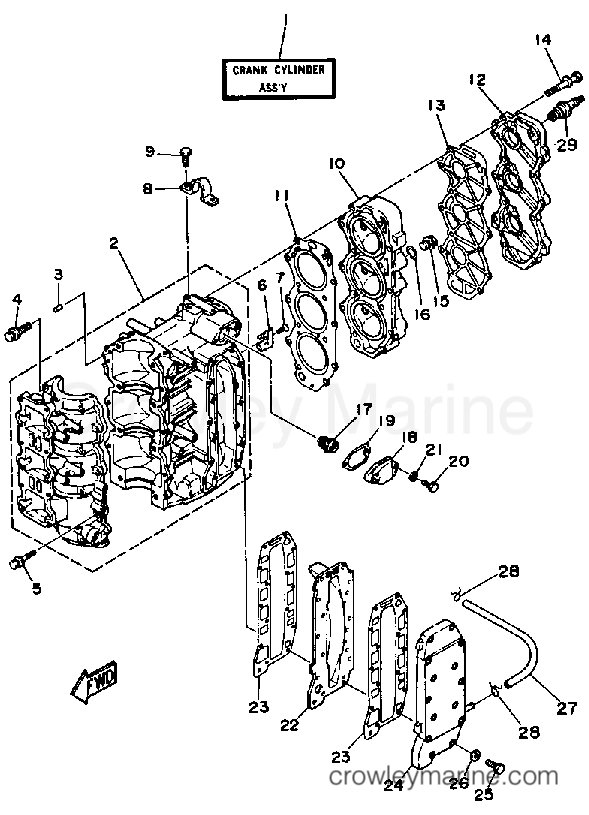 Yamaha Motors 40LH - CRANKCASE CYLINDER