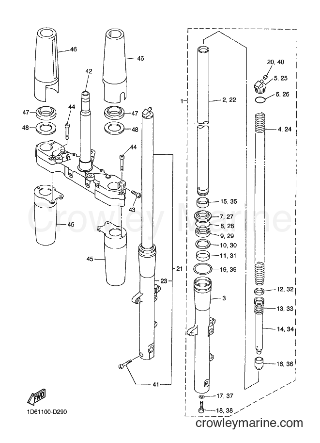 Yamaha Motors XVZ13CT (1D6C) [010] - FRONT FORK