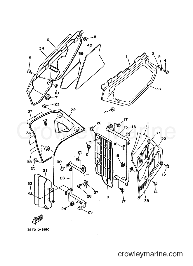 Yamaha Motors DT200R (3MH1) [010] - SIDE COVER
