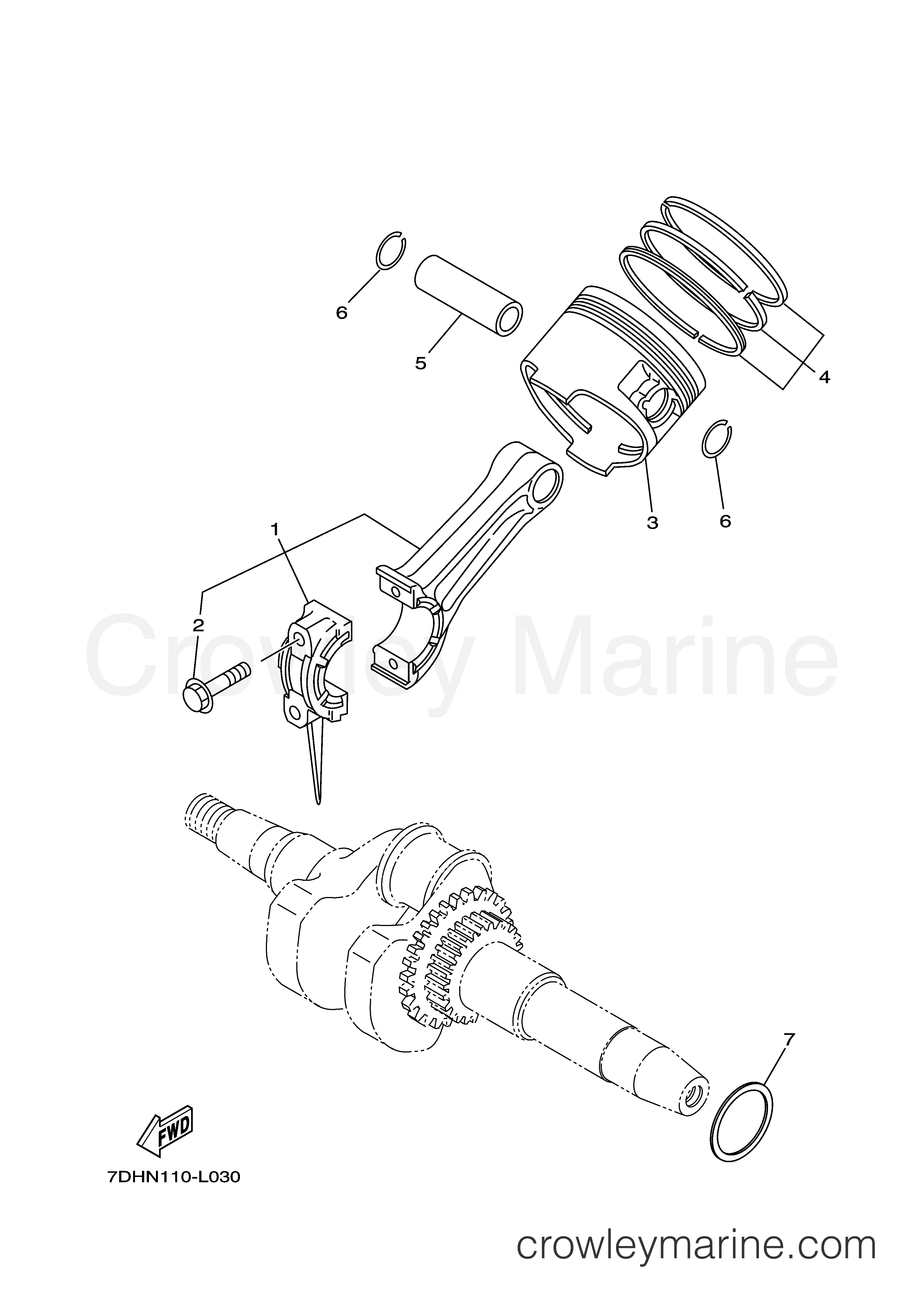 Yamaha Motors MZ200A2 - CRANKSHAFT PISTON