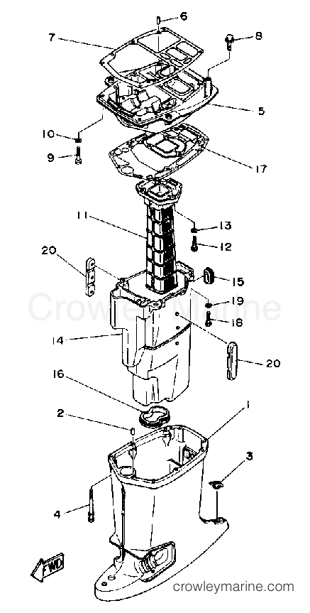 Yamaha Motors 70TLRQ - UPPER CASING