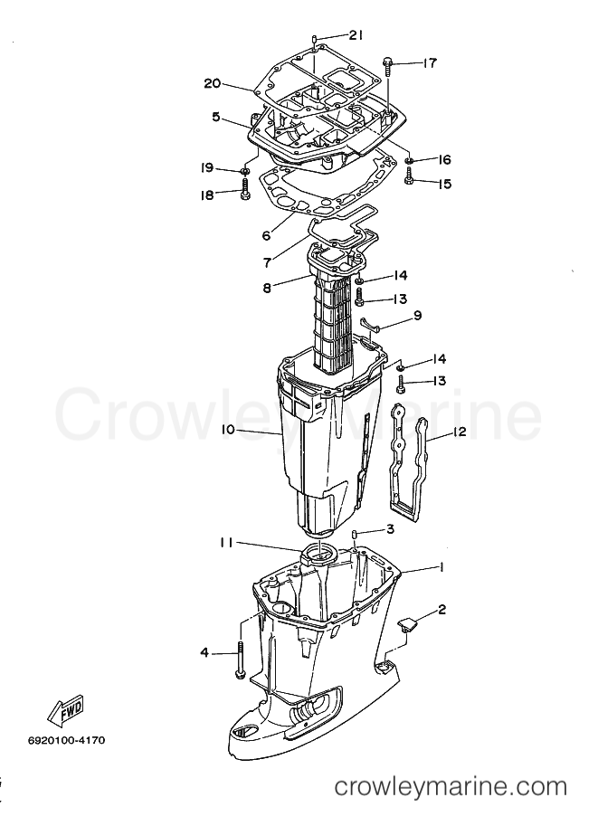 Yamaha Motors 75A (6922) [130] - UPPER CASING