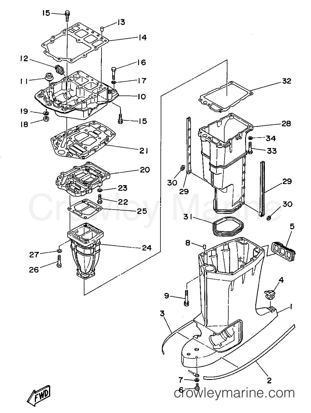 Yamaha Motors P150TLRT - UPPER CASING