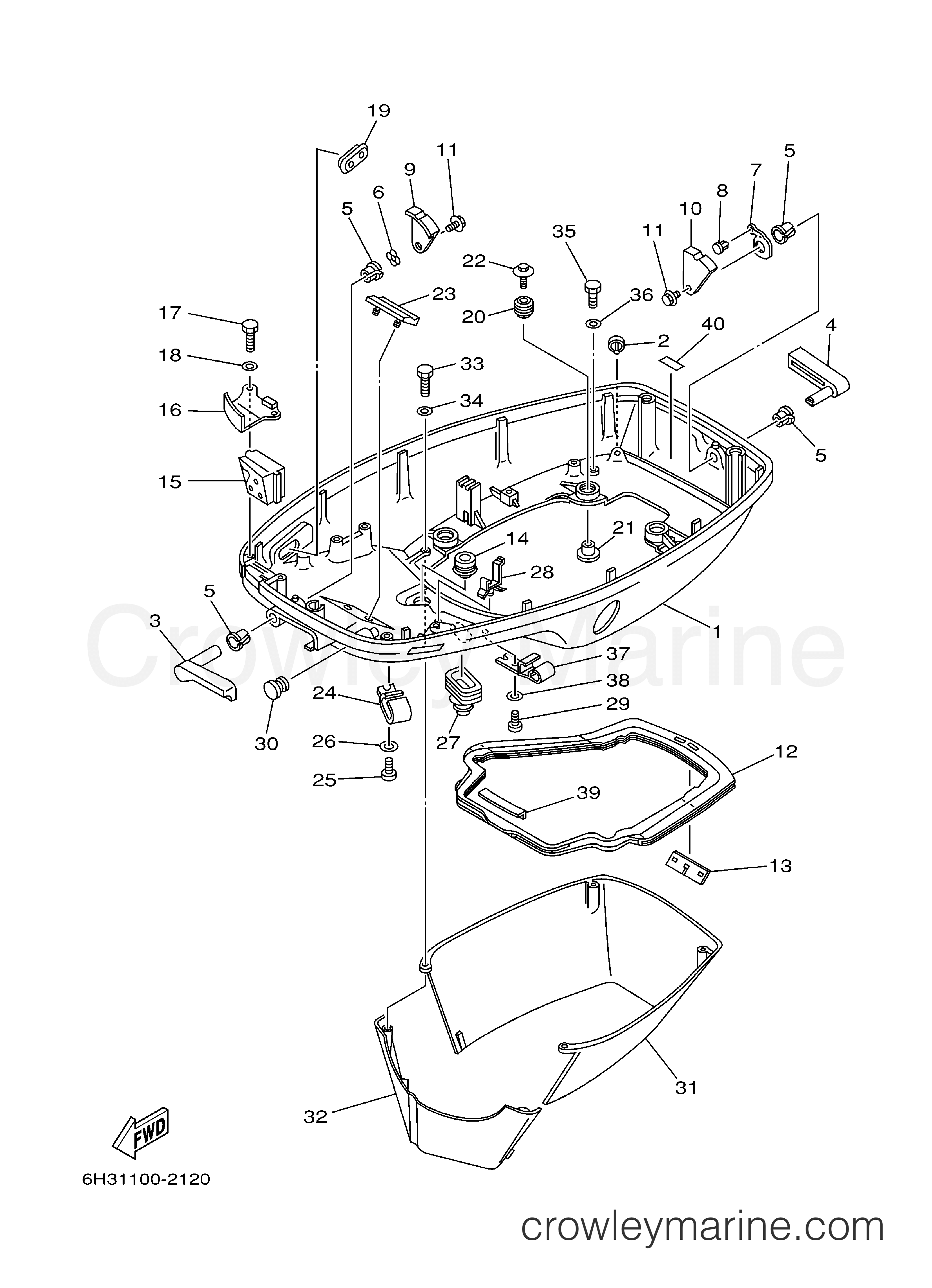 Yamaha Motors 60TLR - BOTTOM COWLING