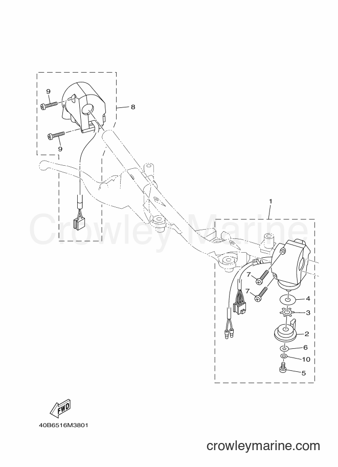 Yamaha Motors T110C (40B6) [010] - HANDLE SWITCH & LEVER