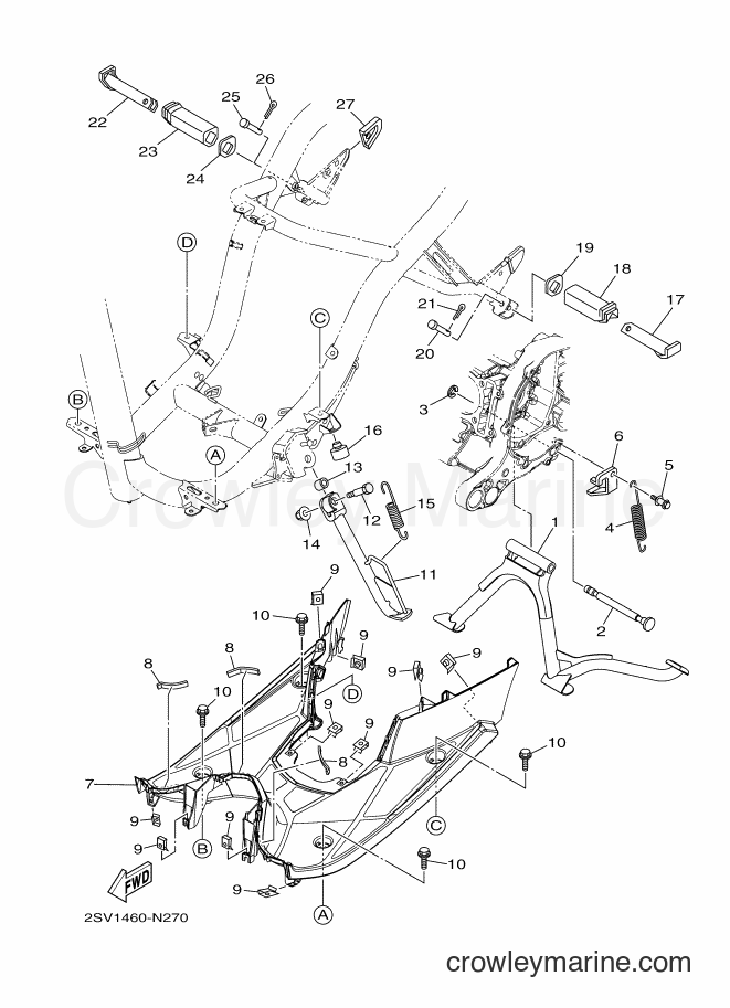 2014 Scooter AL125FX - AL125FX (2SV2) [010] - STAND & FOOTREST