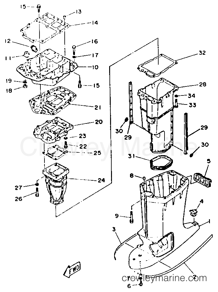 Yamaha Motors P150TLRR - UPPER CASING