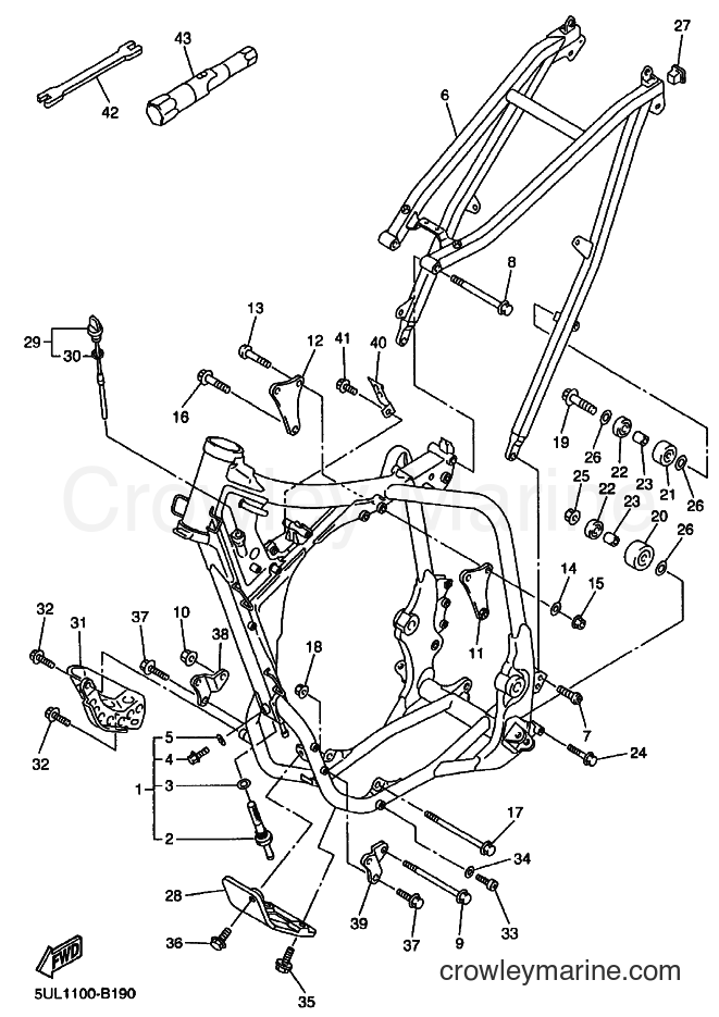 2003 Dirt Bike YZ250F - YZ250F (5UL2) [090] - FRAME