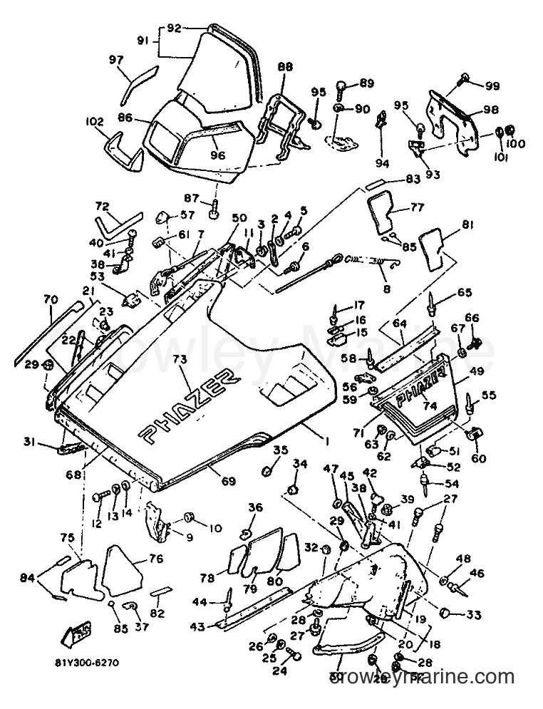 1986 Snowmobile PZ480K - PZ480K (81Y) [999] - SHROUD & WINDSHIELD