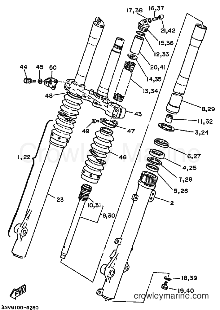 1995 Dirt Bike XT350 - XT350 (3NVJ) [010] - FRONT FORK
