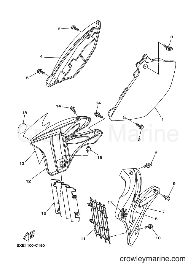 2004 Dirt Bike YZ125 - YZ125 (5XE2) [030] - SIDE COVER
