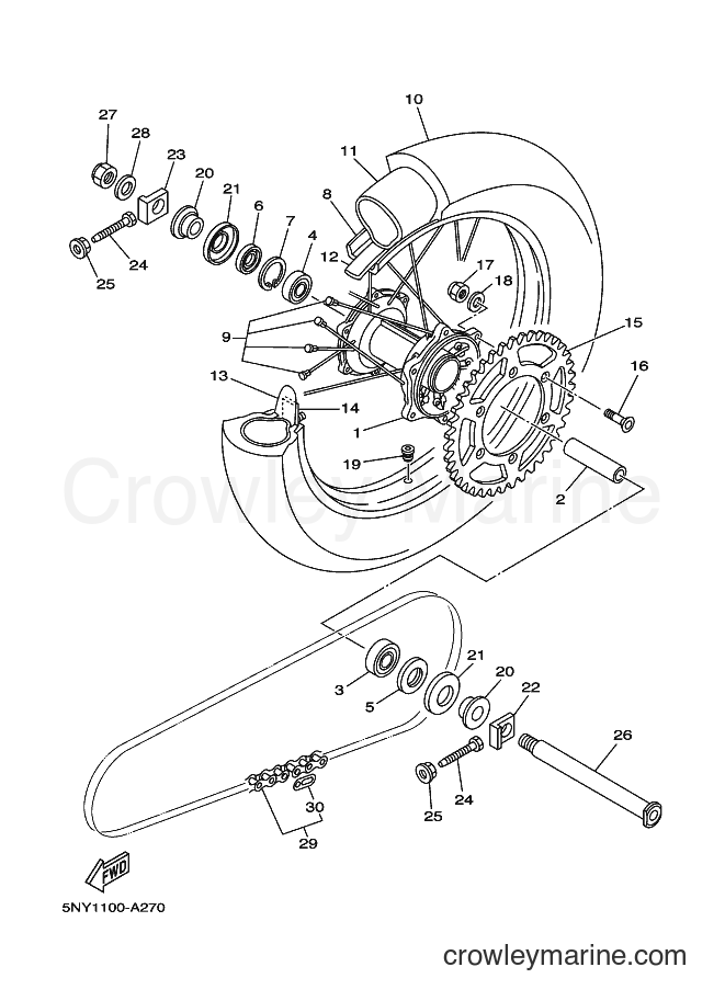 2003 Dirt Bike YZ250 - YZ250 (5UP2) [040] - REAR WHEEL