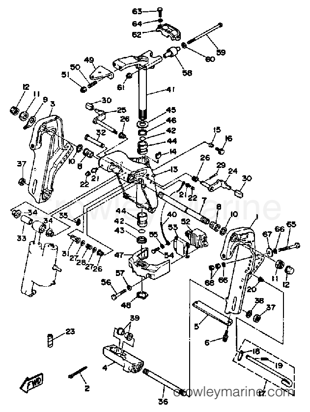 Yamaha Motors 40SF-JD - BRACKET 1 (40ET)