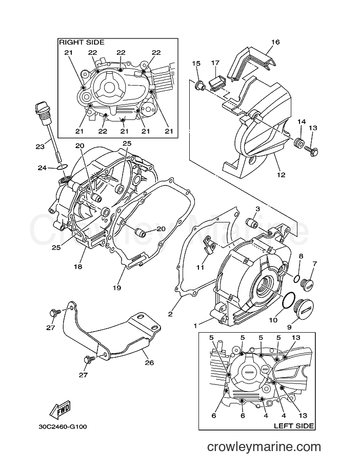 2008 Scooter T110SEC - T110SEC (30C2) [010] - CRANKCASE COVER 1