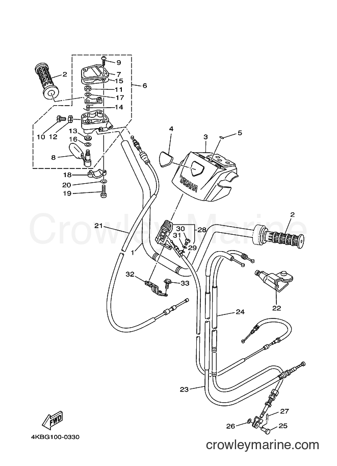 2000 ATV YFM350FW-X - YFM350FW-X (4KBJ) [010] - STEERING HANDLE & CABLE