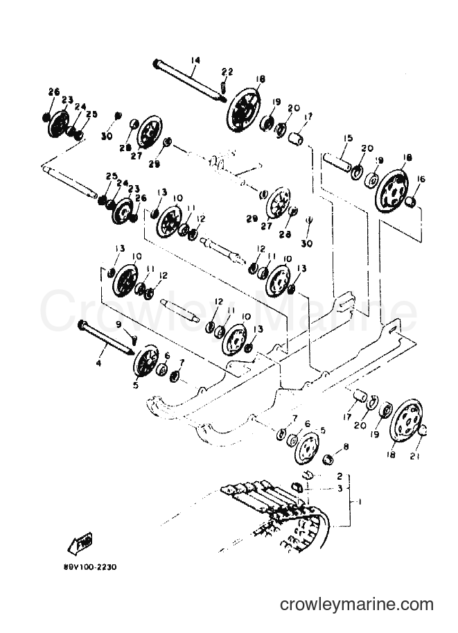 1992 Snowmobile VT480GT - VT480GT (89V1) [010] - TRACK SUSPENSION 1