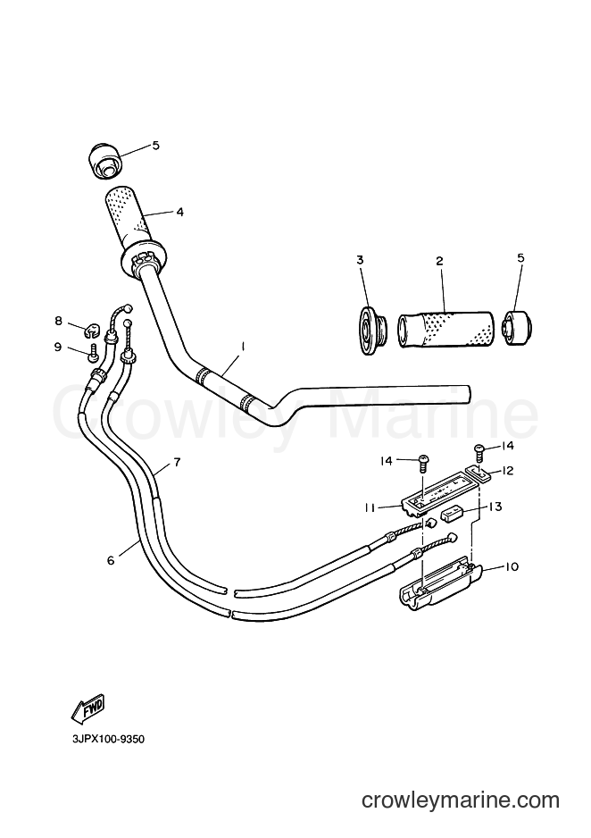 Yamaha Motors VMX12 (5GKB) [01A] - STEERING HANDLE & CABLE